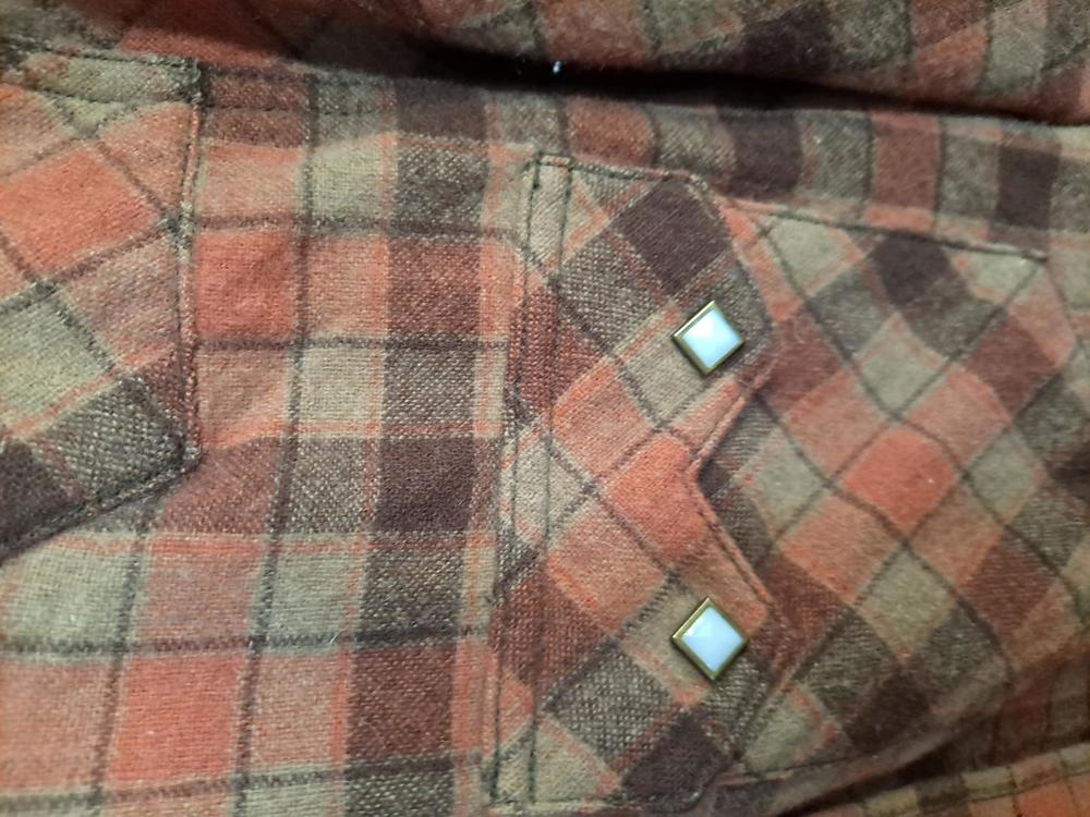 Kurtz Long Sleeve Plaid Snap Up Wool Blend Shirt Size Large - Picture 2 of 5